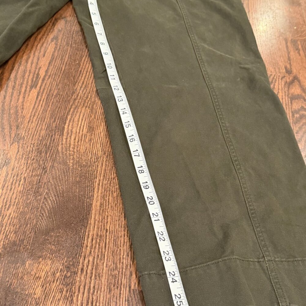 LOFT Green Cotton Utility Pants Crop Ankle Size 12 - Picture 9 of 12